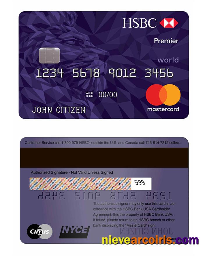 USA HSBC  MasterCard Credit Card
